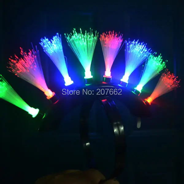 Светильник ящаяся повязка на голову Mohawk волоконно-оптический светодиодный