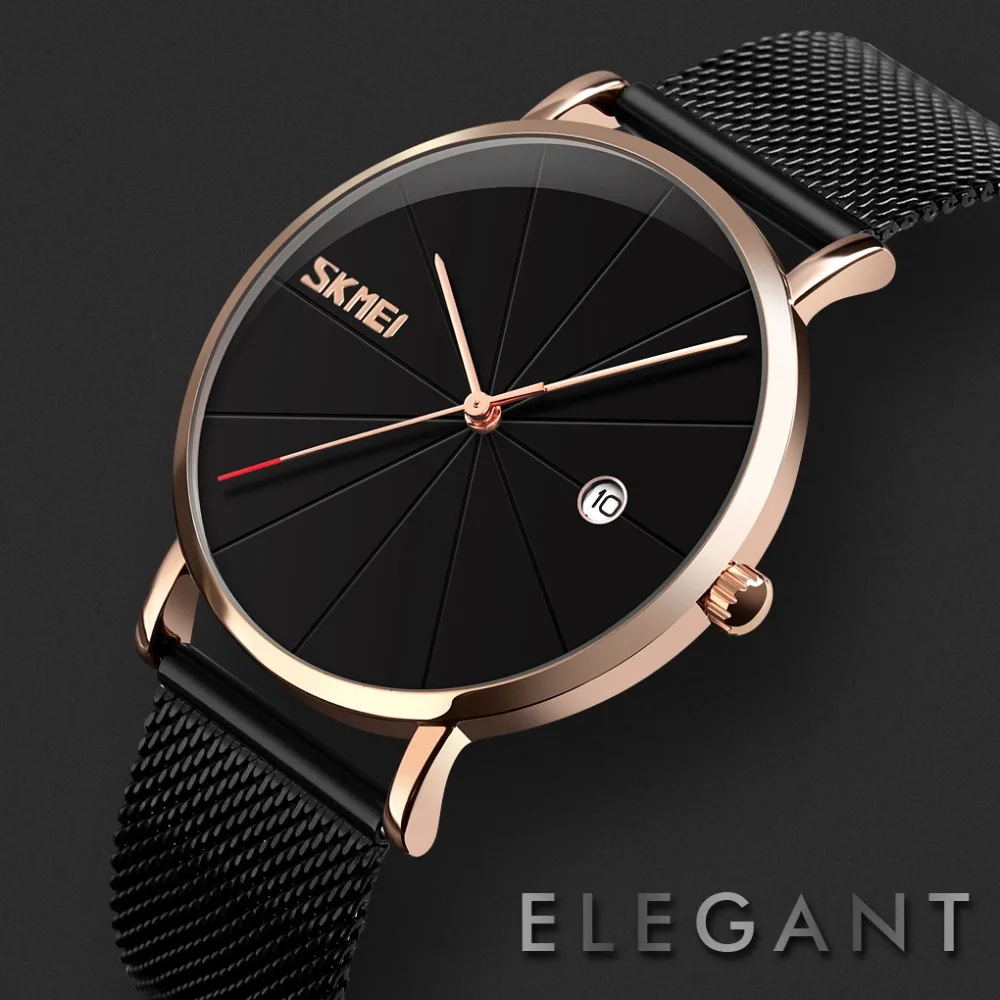 SKMEI простой стиль Женские Мужские кварцевые роскошные часы 30 м Водонепроницаемые