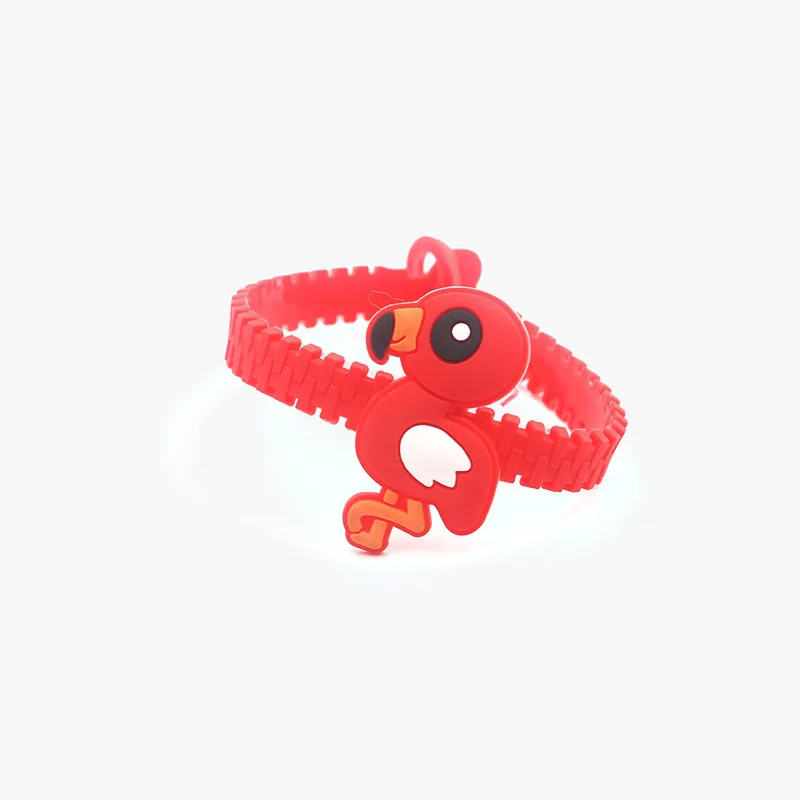 flamingo red 10 шт./лот Единорог/Фламинго/Русалка Вечерние резиновый браслет украшения для дня рождения детский душ подарки на праздник - Цвет: flamingo red