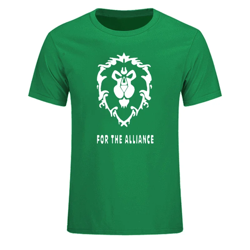 New Summer Fashion Game WOW ALLIANCE&ampHorde T Shirts Mens Graphic Cotton Short Sleeve Round Neck Plus Size casual Tops Tees | Мужская
