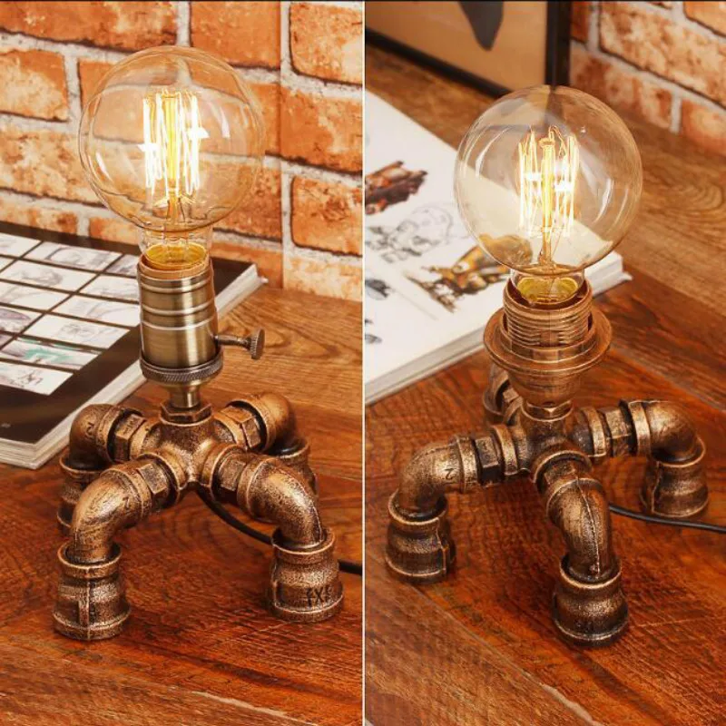 Креативная настольная лампа из кованого железа прикроватная для спальни