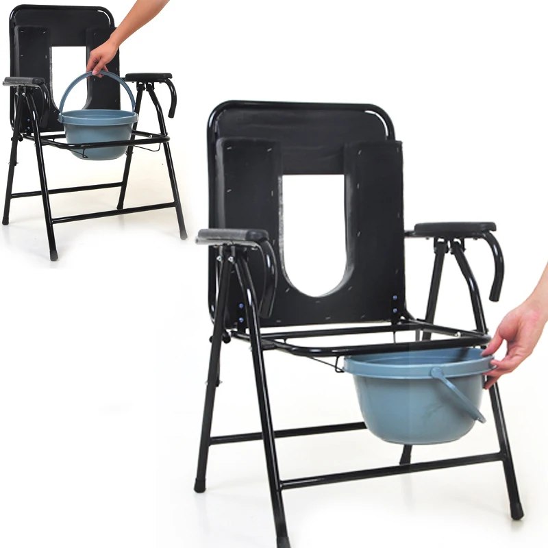 Сиденье для унитаза из утолщенной искусственной кожи и стали пожилых|Стулья