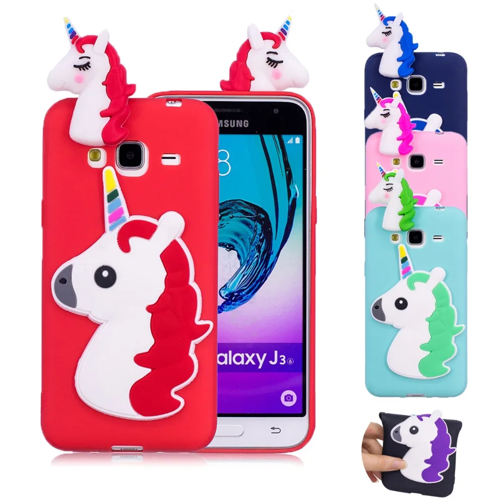Силиконовый чехол из ТПУ с 3D в виде единорога мультфильма для samsung Galaxy S7 S8 S9 Plus Note 8