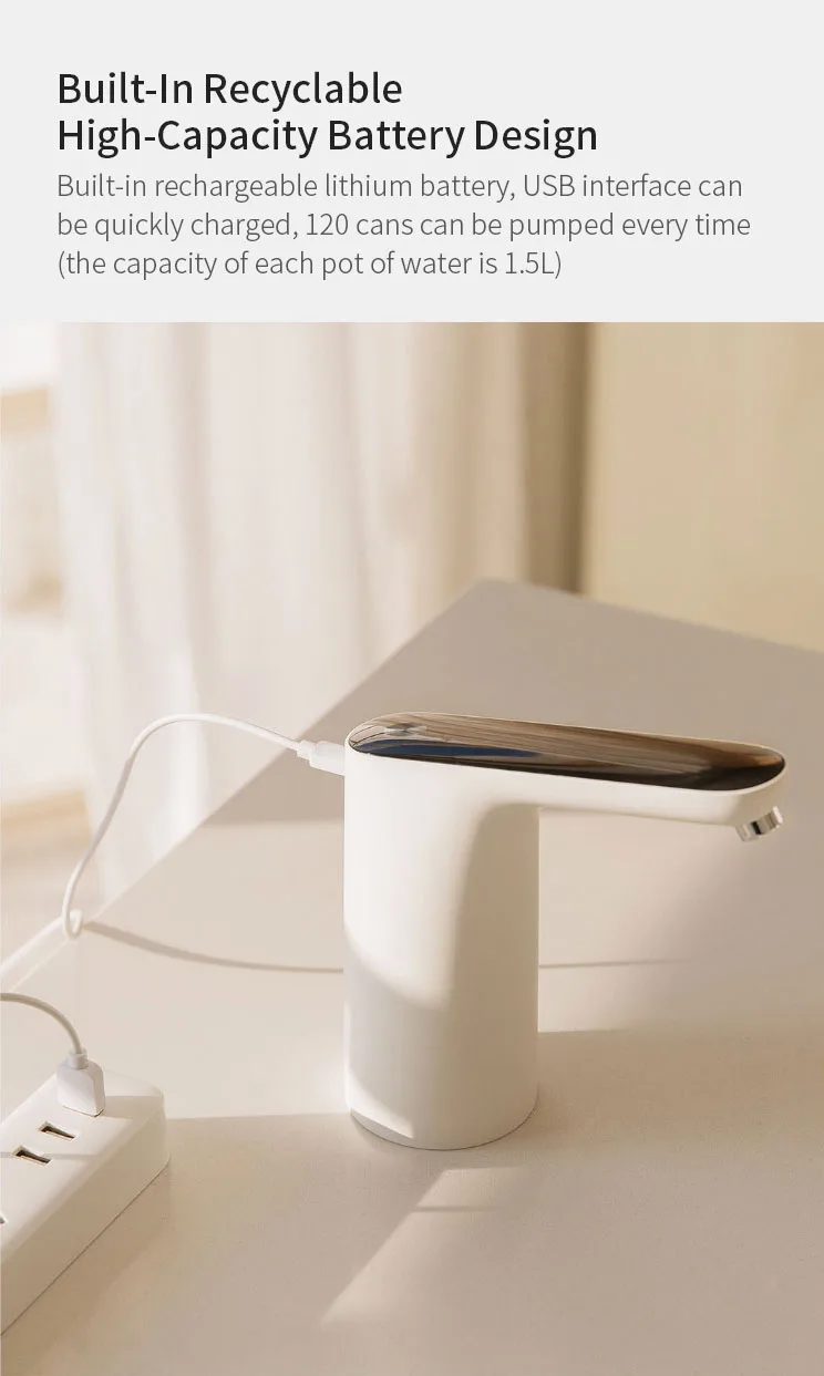 YOUPIN Мини автоматический USB сенсорный датчик переключатель водяной насос перезаряжаемый Электрический диспенсер для воды