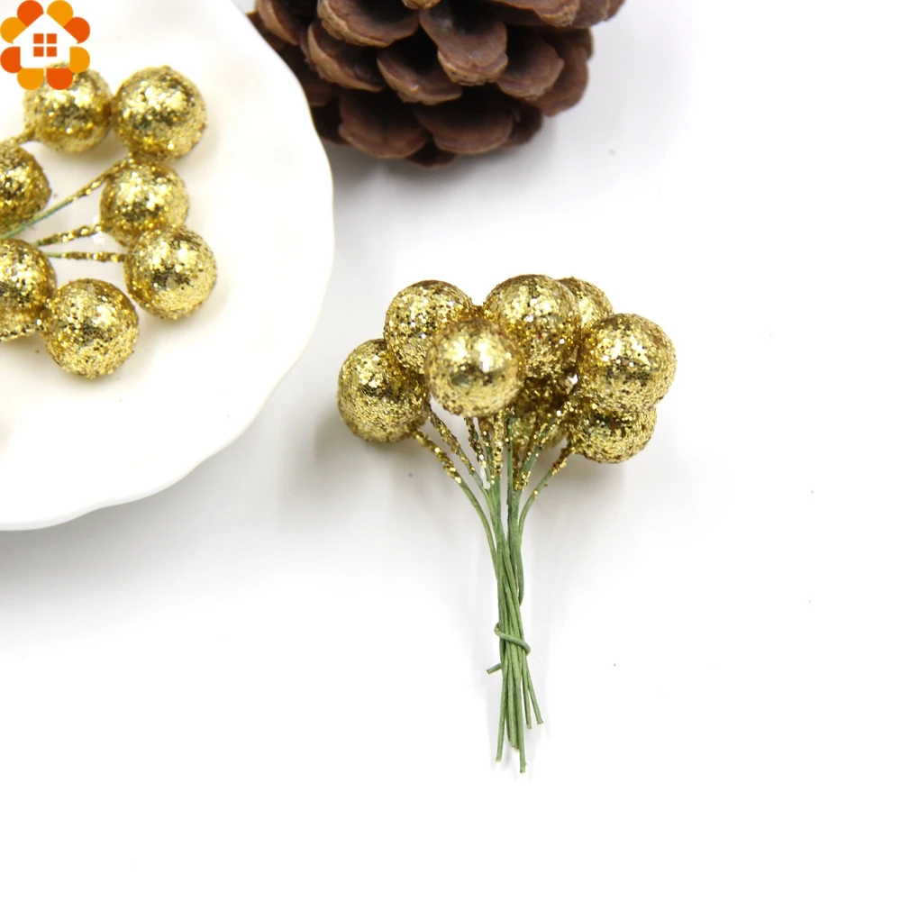 100 шт. DIY цветы блестящие Рождественские искусственные ягоды тычинки цветов для