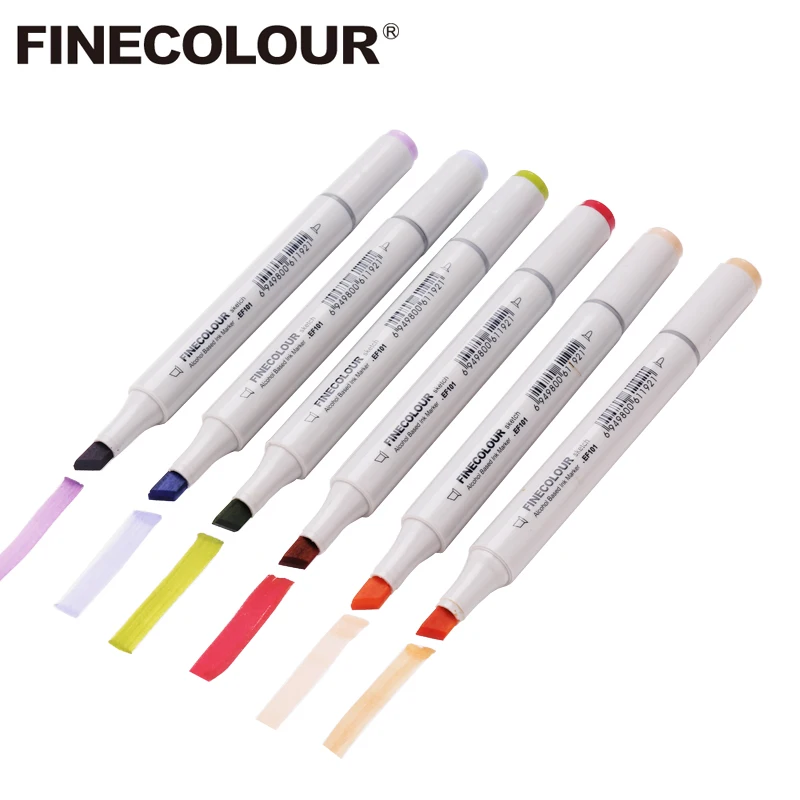 Finecolour спиртовой основе художественные маркеры самовыбор 6 цветов Набор Эскиз