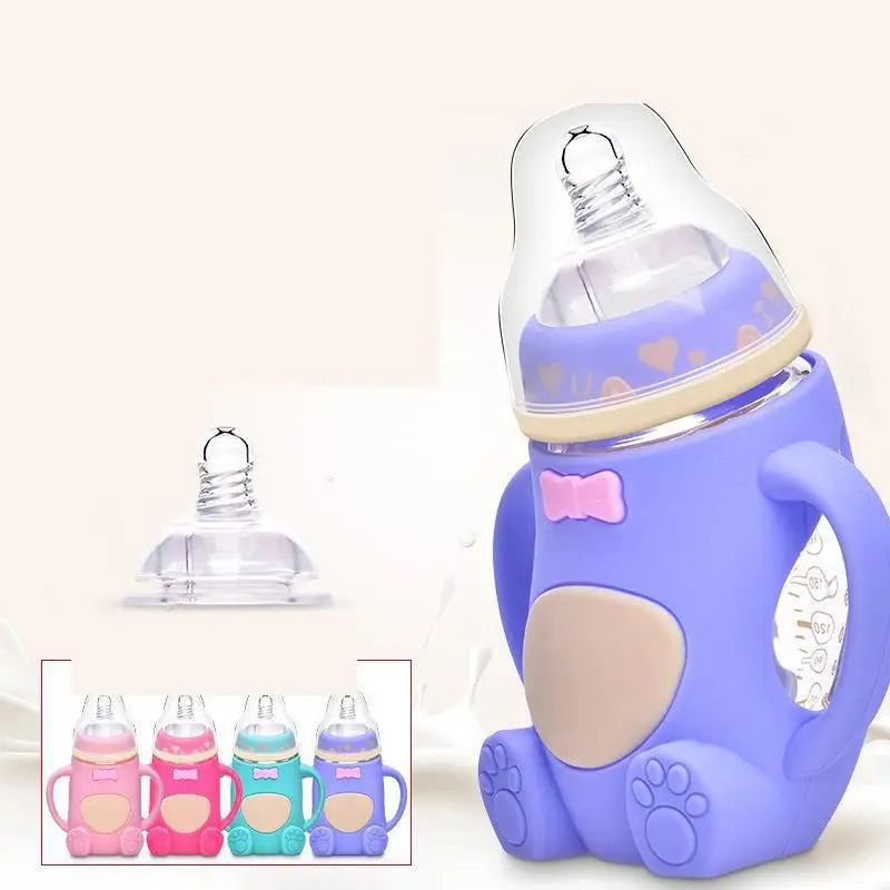 Силиконовая бутылочка для кормления ребенка 240 мл безопасный не содержит БФА
