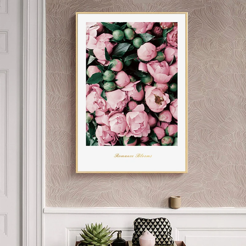 Nordic Pink Flower Flamingo Pictures Wall Art Canvas Painting Quotes Posters and Prints for Living Room decoration | Дом и сад
