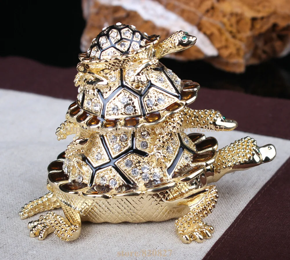 В наличии в виде черепахи со стразами шкатулка для драгоценностей большая