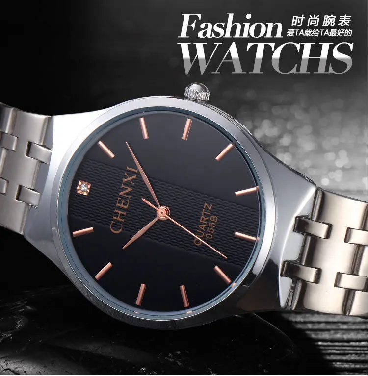 2018 мужские и женские Стальные кварцевые часы Роскошные модные водонепроницаемые