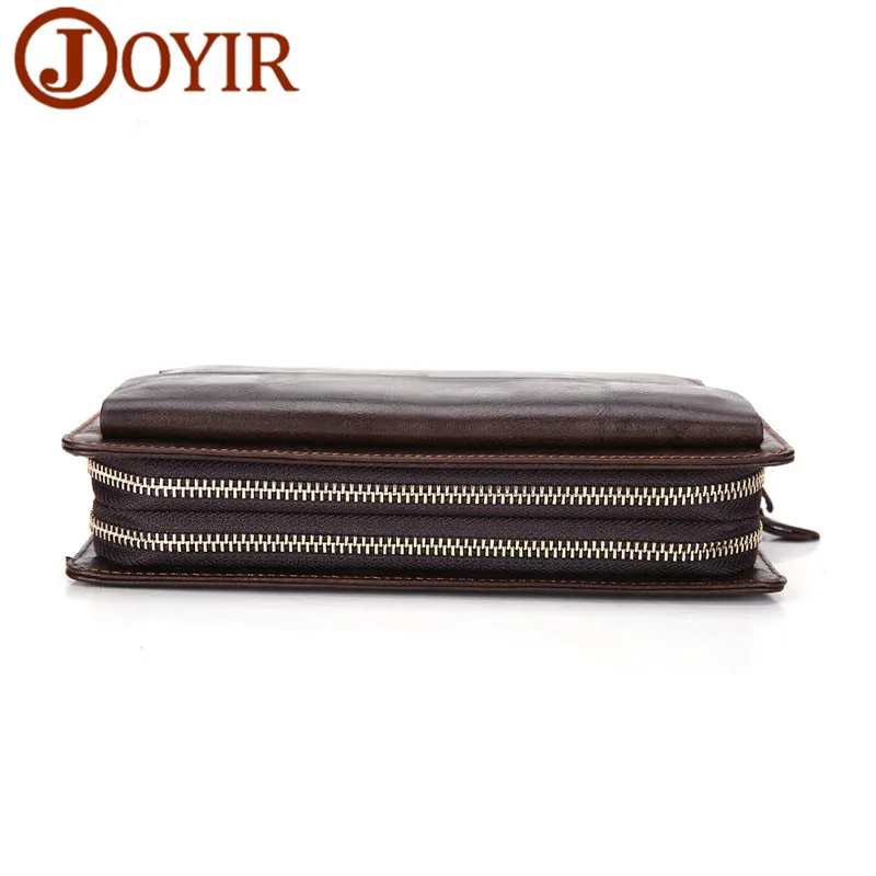 JOYIR мужской кошелек из натуральной кожи Длинный на двойной молнии винтажная