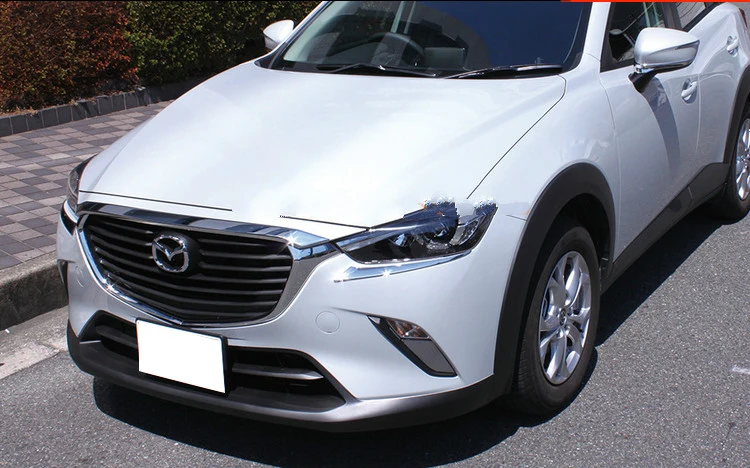 KOUVI Аксессуары для Mazda CX-3 CX3 ABS Хромированная передняя решетка капота отделка автомобиля Стайлинг