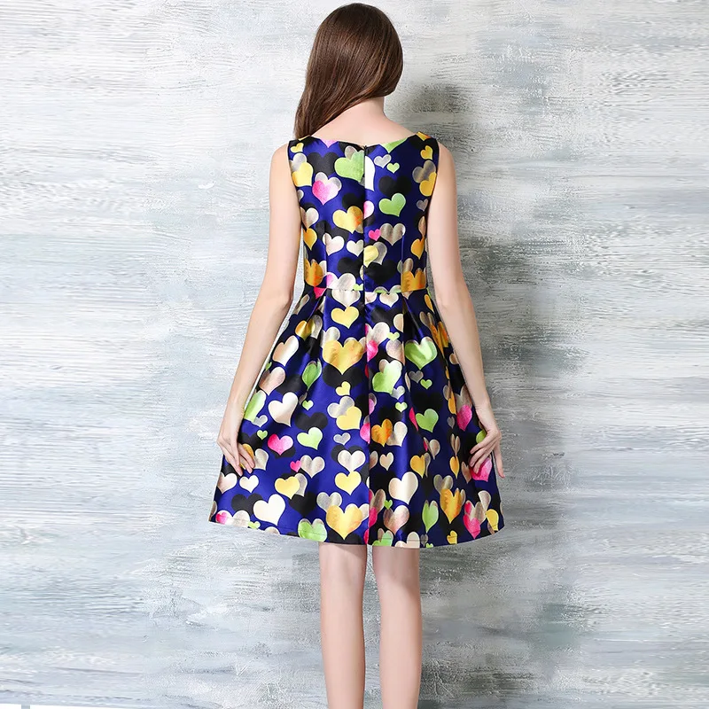Печать Платья Без Рукавов 2016 Новый стиль Женщины Летняя Мода Любовь печати Dress