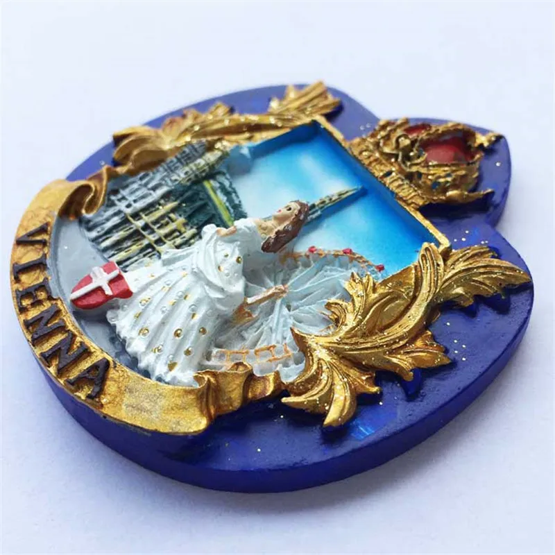 New Arrival Elisabeth Sissi Austria Vienna Tourism Souvenirs 3D Handmade Magnetic Stickers Refrigerator Home Decorations|magnetic sticker|home