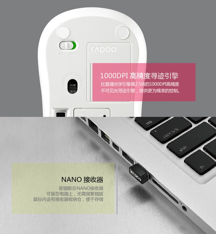 Оригинальная Беспроводная оптическая мини-мышь Rapoo M10 2,4 ГГц для ноутбуков, настольных компьютеров, периферийных устройств, ПК, мыши Ggaming