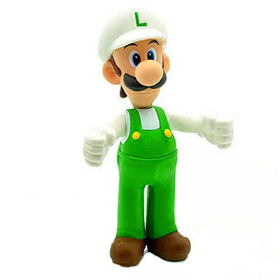 White Hat Luigi 13 см Фигурки "Супер Марио" игрушки Super Mario Bros Bowser Luigi Koopa Yoshi Mario Maker Odyssey ПВХ фигурка модель куклы игрушки - Цвет: White Hat Luigi