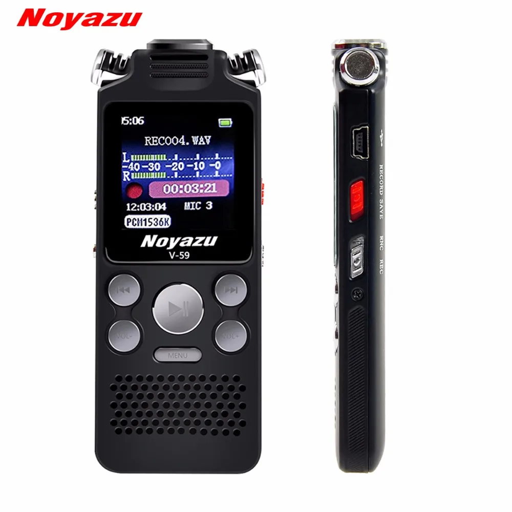 NOYAZU V59 8 Гб аудио звук цифровой диктофон портативный Перезаряжаемый с голосовой