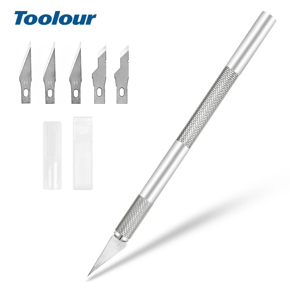 Набор прецизионных ножей для хобби Toolour с 6 лезвиями из нержавеющей стали для художественной резьбы по дереву DIY ручной инструмент для ремонта печатных плат