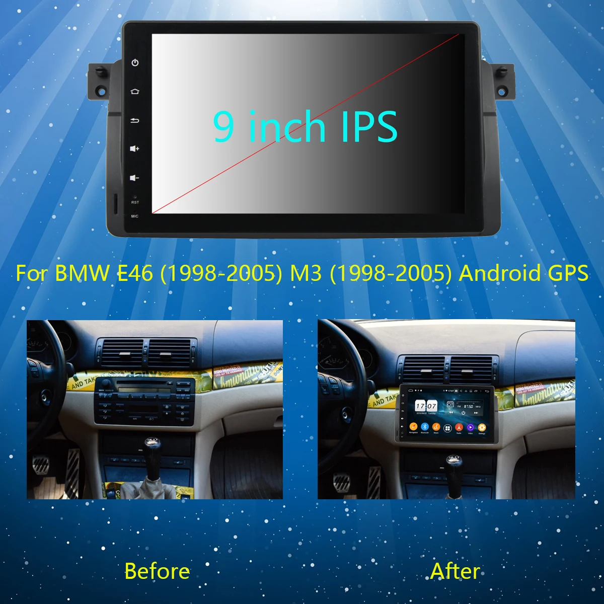 IPS 9 &quotAndroid 0 Восьмиядерный 4 Гб ОЗУ + 64 ПЗУ Автомобильный DVD плеер для BMW 3 серии E46 M3