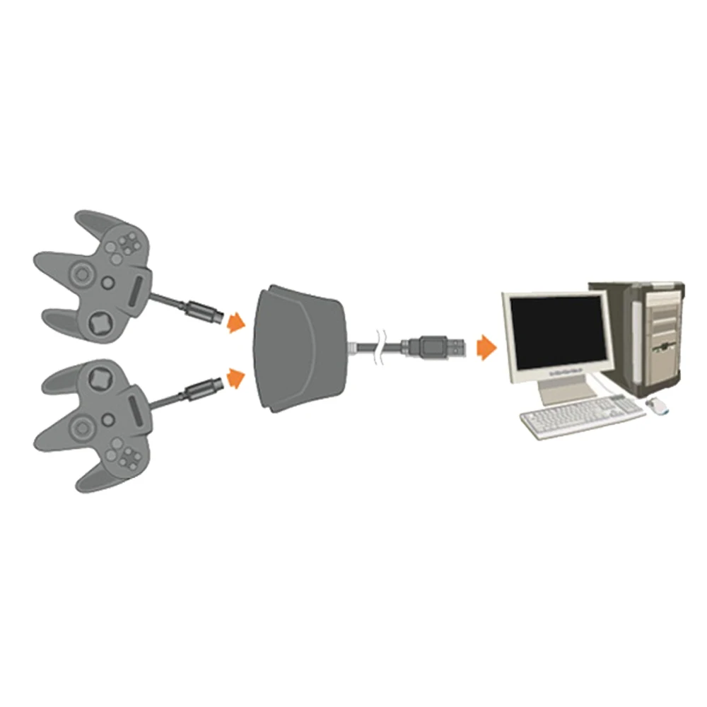 MayFlash для kingd 64 N64 контроллер Joypad конвертер адаптер совместим с Windows для ПК USB 2 порта