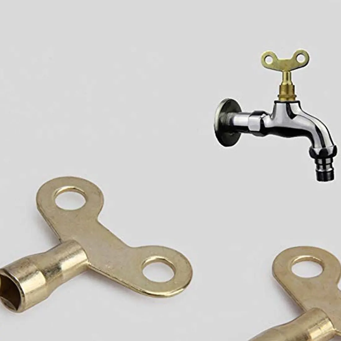 

2PCS Key Bleed Hole Plumbing Faucet Special Lock Square Socket Brass Radiator Hardware Accessories Non-rust Tap
