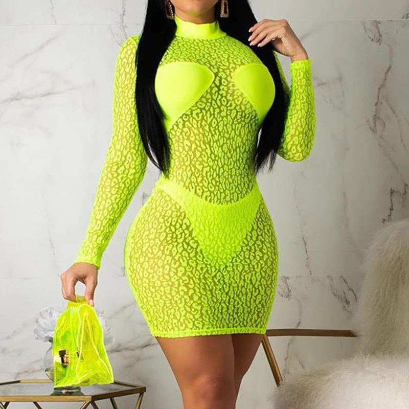 Высокое качество леопардовое Сетчатое прозрачное сексуальное женское короткое