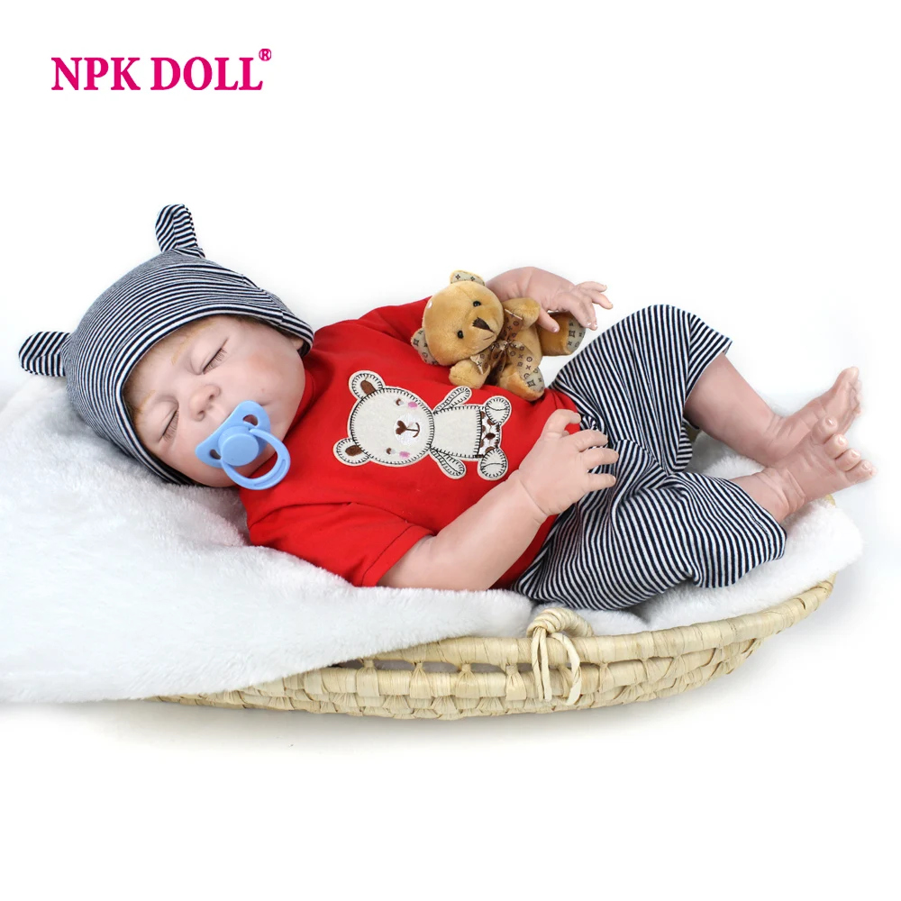 NPKDOLL 22 дюйма Реалистичная кукла младенец 55 см Младенец Ручной Работы силиконовая