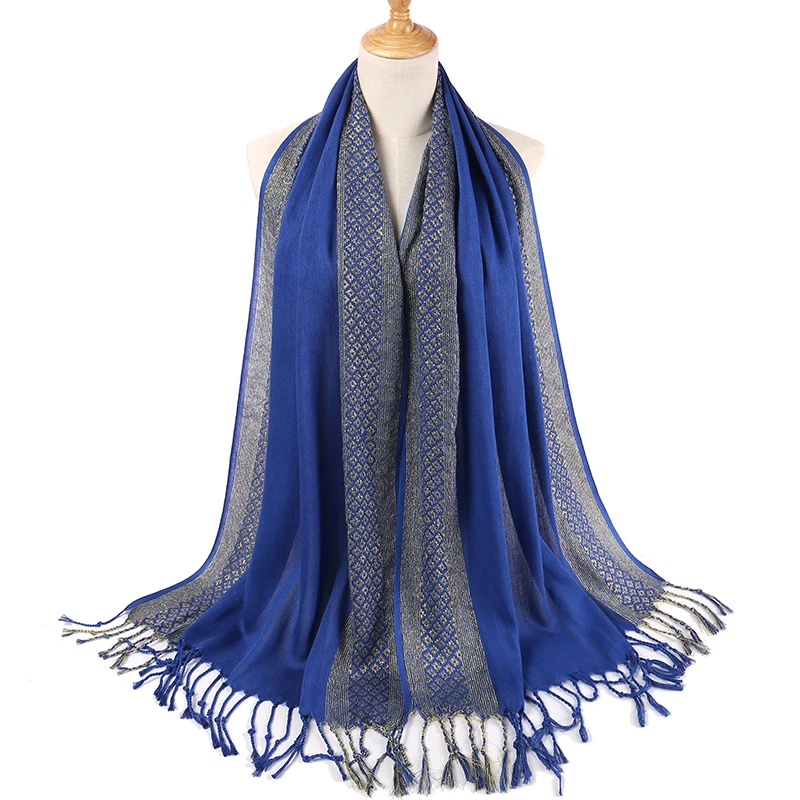 Новые Блестящие модные золотые блестящие вискозные длинные мусульманские