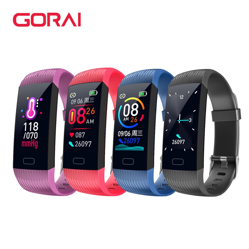 Смарт браслет Goral Z6 с монитором сердечного ритма и артериального давления яркий