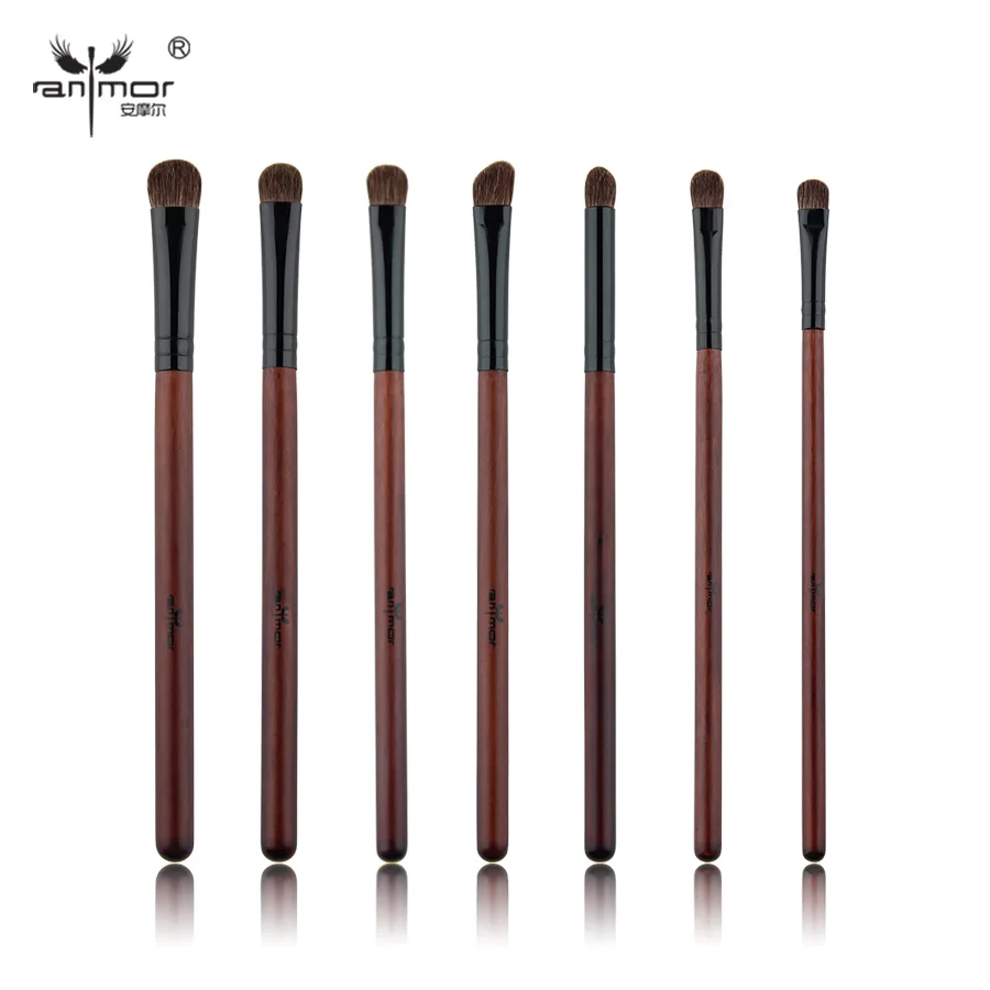 Мягкие кисти для макияжа Anmor тени век 7 шт. набор кистей синтетические конские
