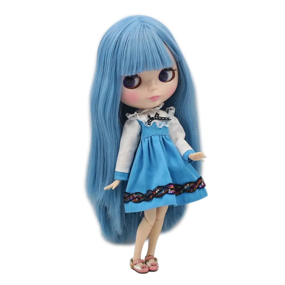 ICY factory шарнирная кукла blyth toy длинные прямые Голубые волосы azone шарнирная кукла 1/6 30 см голая кукла натуральная кожа