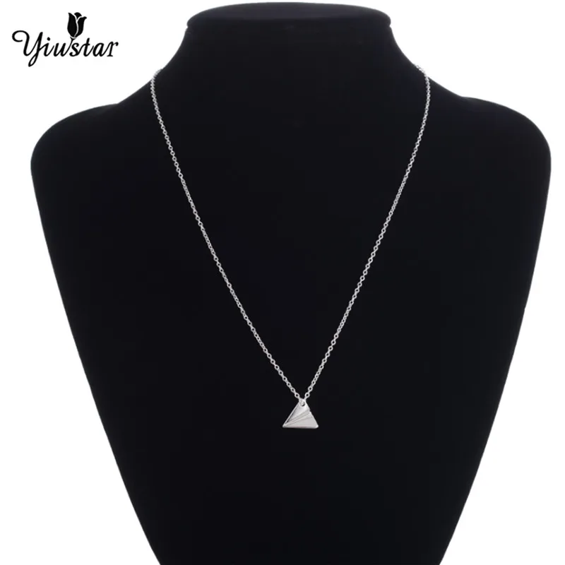 Ожерелье с самолетик оригами модное женское ожерелье из латуни в весеннем стиле