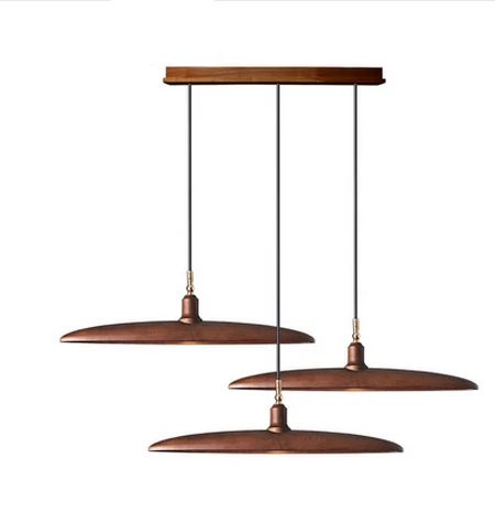 led gu10 Нордик Деревянный Железыне Художественные Светодиодные Лампы. Светодиодные Светильники Люстры Подвесные.Светильники Подвесные Светильники.Светильник Подвесной Светильник.Освещение Для Столовой,Фойе и Спальни - Цвет корпуса: dark brown 3light