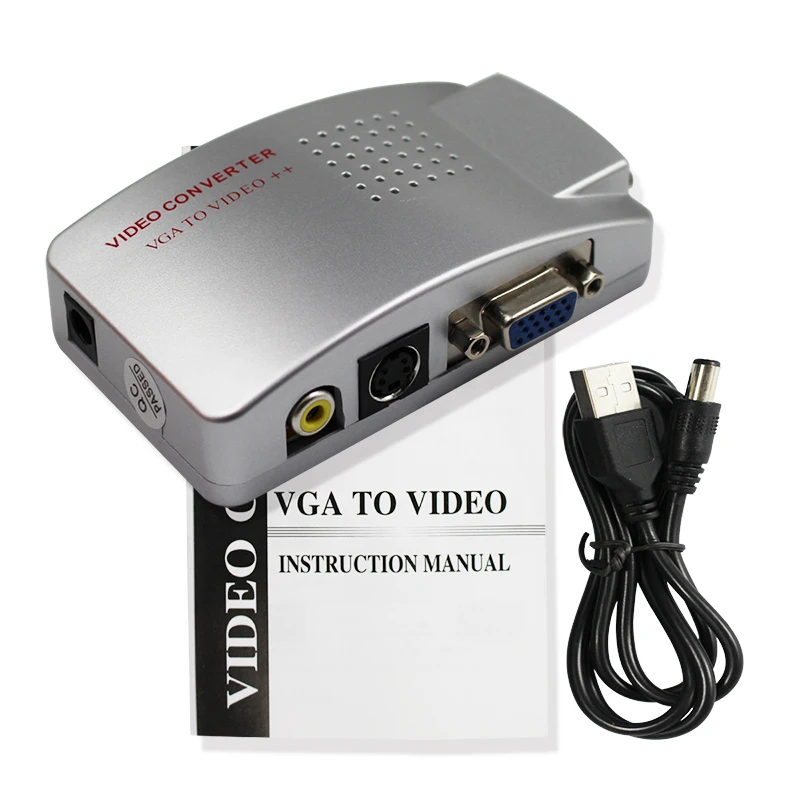 6 шт. 2019 новый ПК ноутбук VGA в AV RCA S VIDEO адаптер сигнала конвертер переключатель