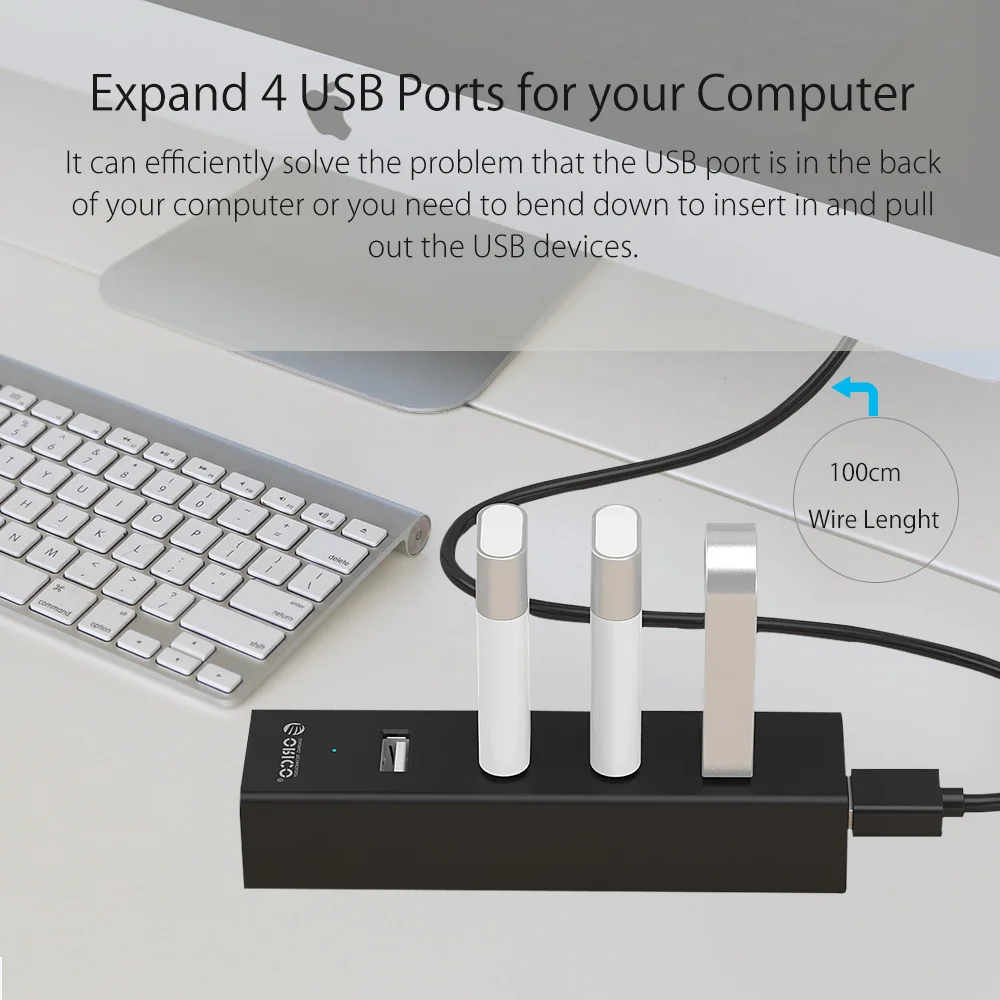 ORICO высокого Скорость 4 Порты и разъёмы s USB2.0 концентратор USB HUB разветвитель для
