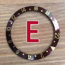 E 37,4 мм/30,7 мм светящийся алюминиевый Pepsi часы рамка для Rolex RLX SUB GMT Master часы 16800,16610, 114060 чехол запчасти инструменты - Цвет: E