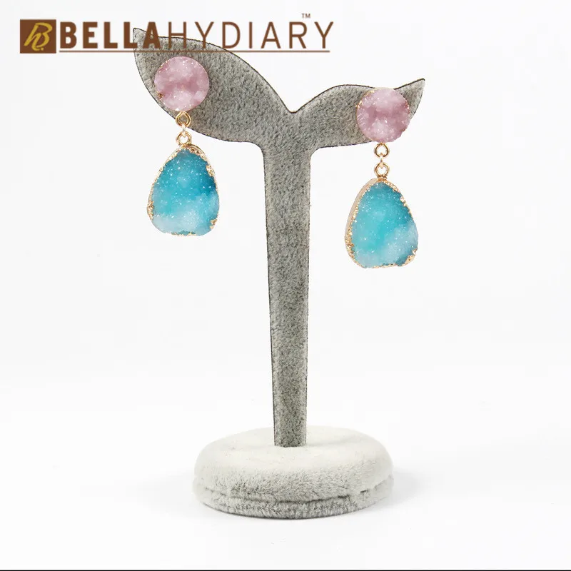 Модные серьги из смолы Druzy, серьги в форме капли воды для женщин, ювелирное изделие, массивные серьги Mujer Moda, подарки для женщин, аксессуары