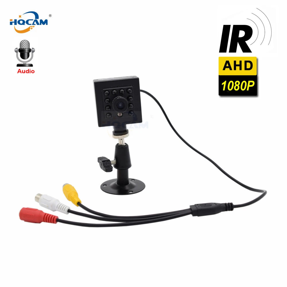 

HQCAM 1080P Mini AHD camera 2000TVL Night Vision 10pcs IR 940nm Security Indoor Mini Camera IR Cut Night vision in microphone