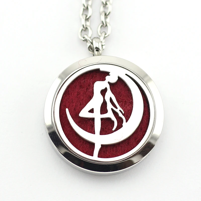 Moon танцор 30 мм ароматерапия медальон Цепочки и ожерелья с подвесками 316L