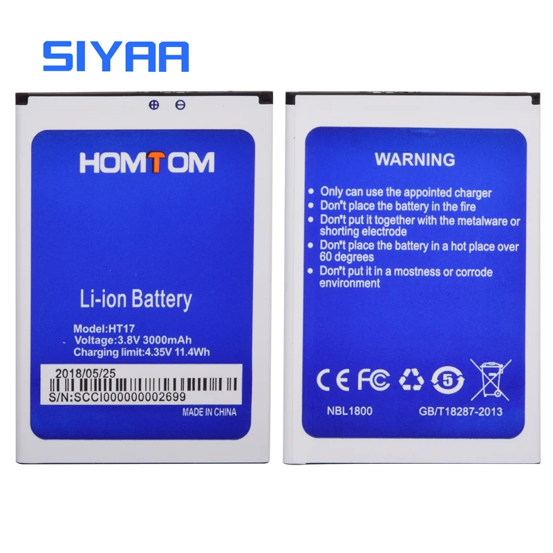 SIYAA телефона оригинальный аккумулятор Батарея ht17 для Homtom HT17 мобильный телефон 3 8 V