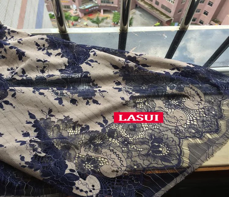 LASUI 1,5 м = 1 шт Высокое качество 23 Цвета двухцветная красивая кружевная ткань с ресницами DIY платье рубашка ткань мягкая приятная для кожи C0157