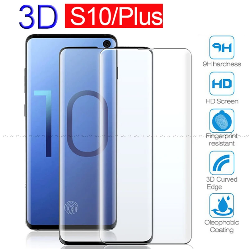 Защитное стекло для Samsung S10 Plus закаленное 9H Galaxy + S 10 | Мобильные телефоны и