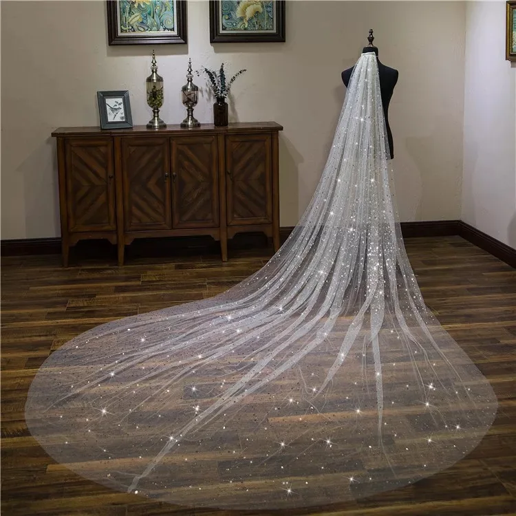 Роскошная блестящая пайетка Золушка длиной 3 метра свадебная фата с блестящими