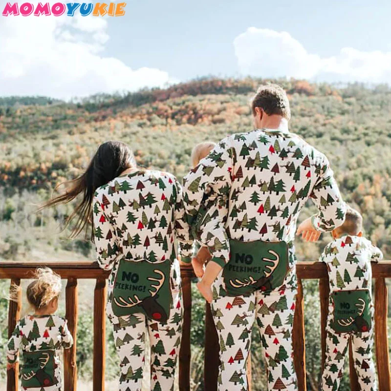 2018 Семейные рождественские пижамы Теплый комплект для взрослых и детей мама