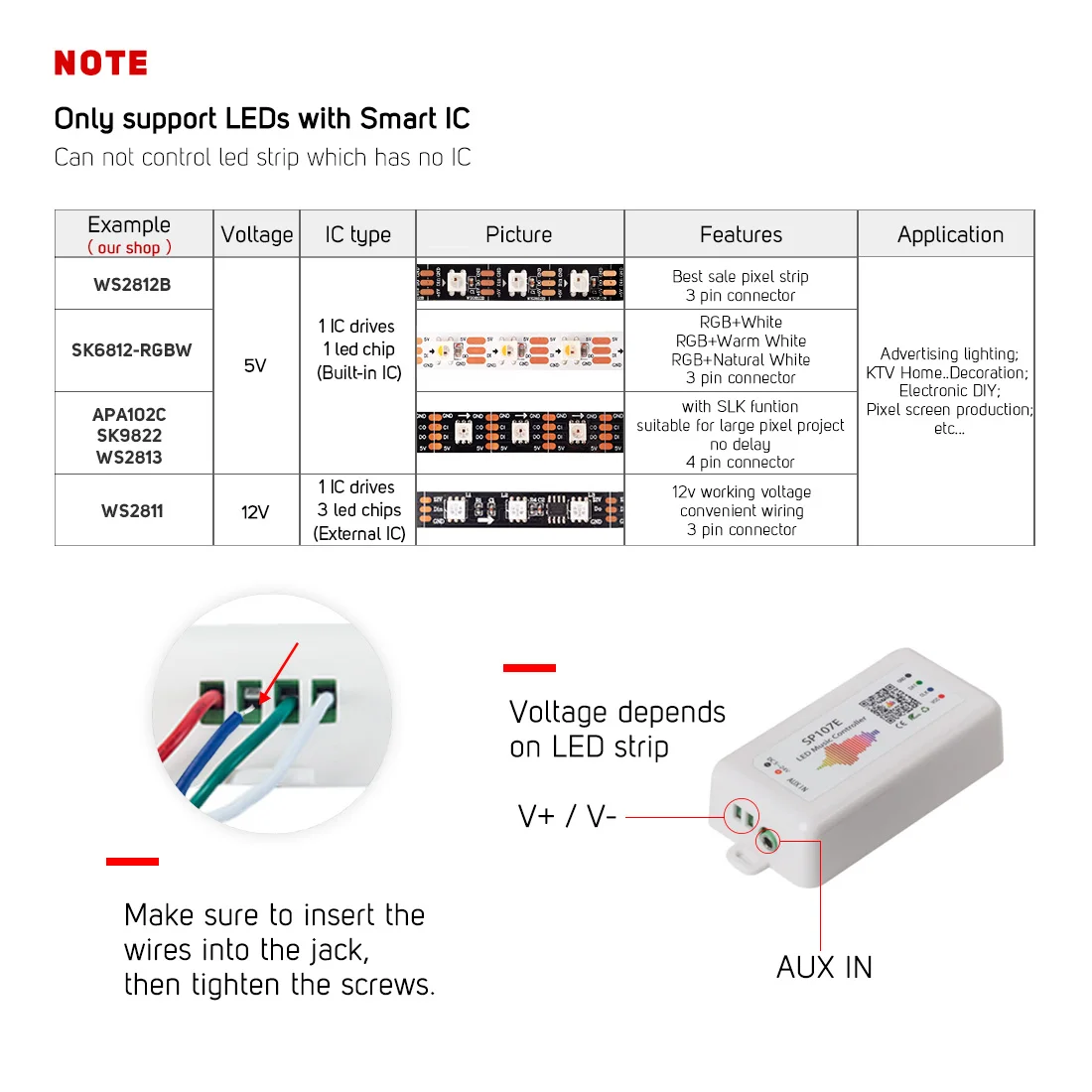 SP107E светодиодный контроллер WI FI Bluetooth пикселей IC SPI музыкой с помощью мобильного