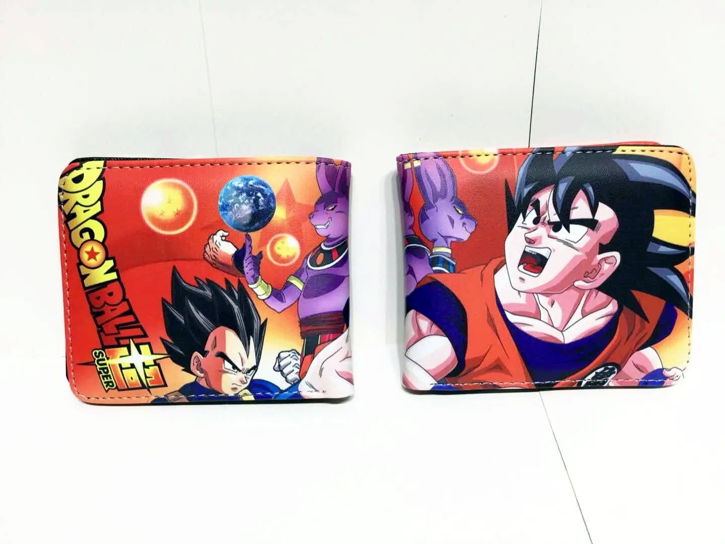 Аниме Dragon Ball и super Goku кошелек Pu короткий двойной фото держатель для карт для мужчин и женщин монета карман на молнии мультфильм сумочка с принтом
