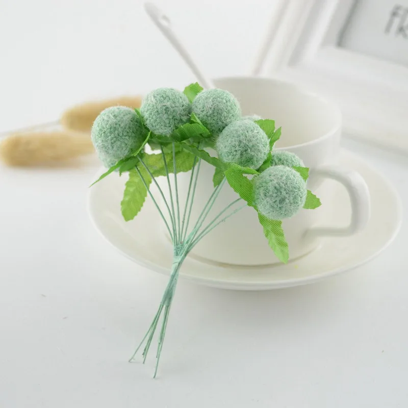 green 10 шт. милые Искусственные цветы из пенопласта для дома, свадебные украшения, помпон для гирлянды «сделай сам», Подарочная коробка, декоративные игрушки, искусственные цветы - Цвет: green