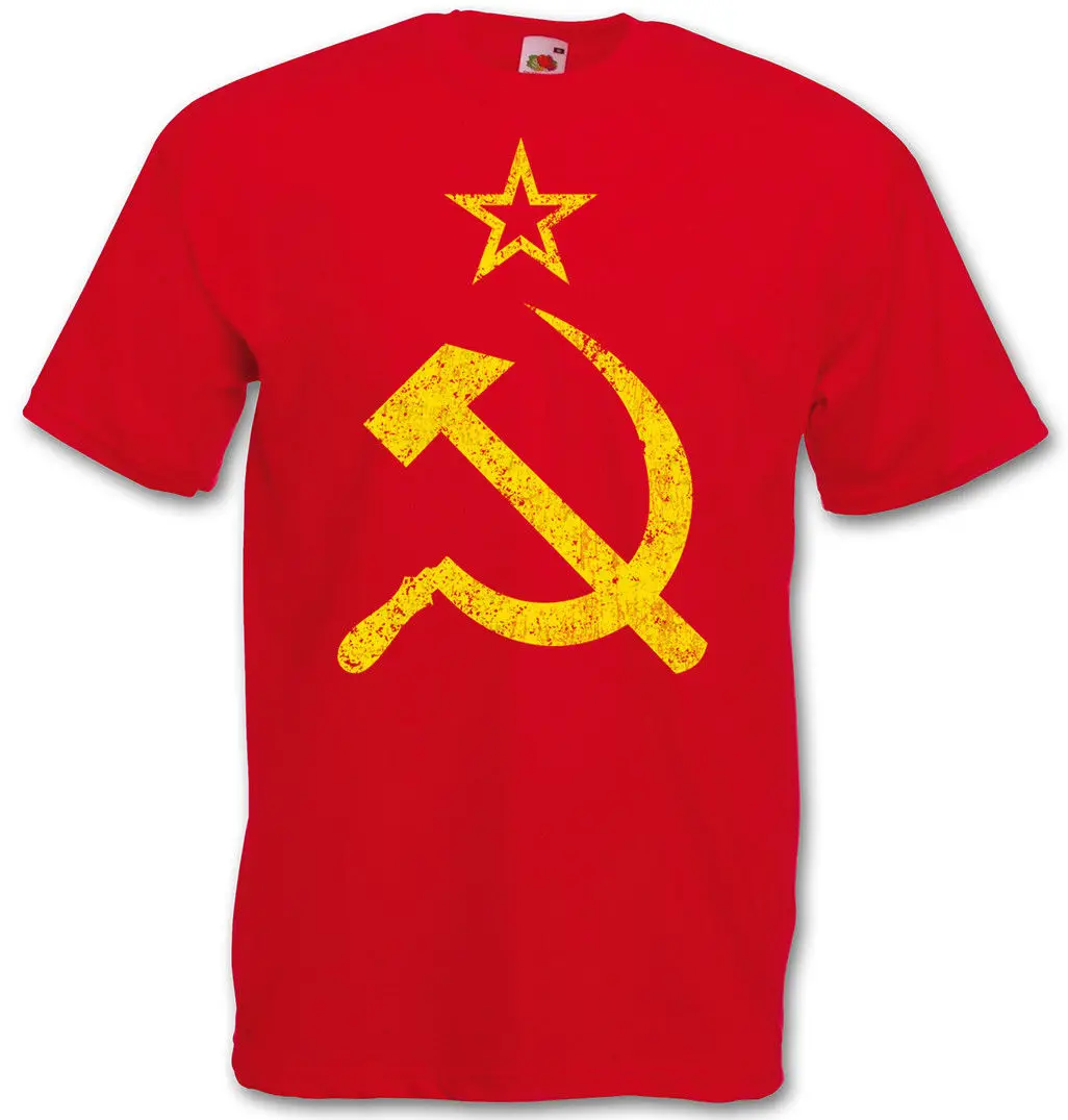 

CCCP VINTAGE LOGO T-SHIRT - Soviet Union Hammer Communism Russia Socialism UDSSR Short Sleeve Cheap Sale Cotton T Shirt