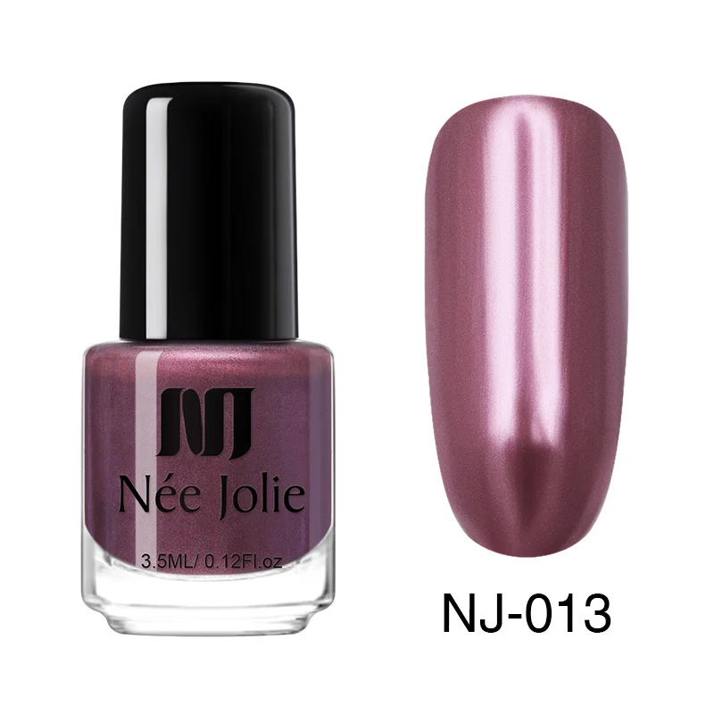 Metal NJ-013 NEE JOLIE 3.5ml Candy Nude Color Nail Polish Fast Dry Semi-transparent Jelly Effect Environmental Nail Varnish - Цвет: Metal NJ-013