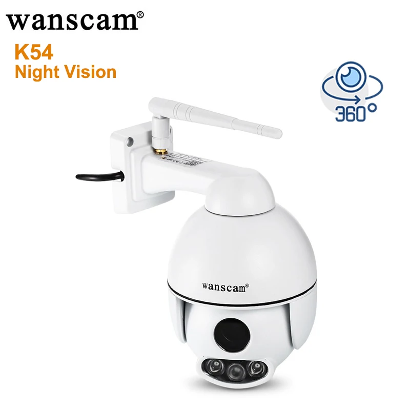 Внешняя ip-камера Wanscam K54 с разрешением 1080 P, WiFi, ИК, 50 м, ночное видение, FHD, для лица, автоматическое отслеживание, PTZ Pan Tilt, 4X Zoom, двухсторонняя аудио камера видеонаблюдения